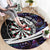 Personalized NZ Darts Round Carpet Paua Shell Maori Koru Whakairo - Purple - Polynesian Pride