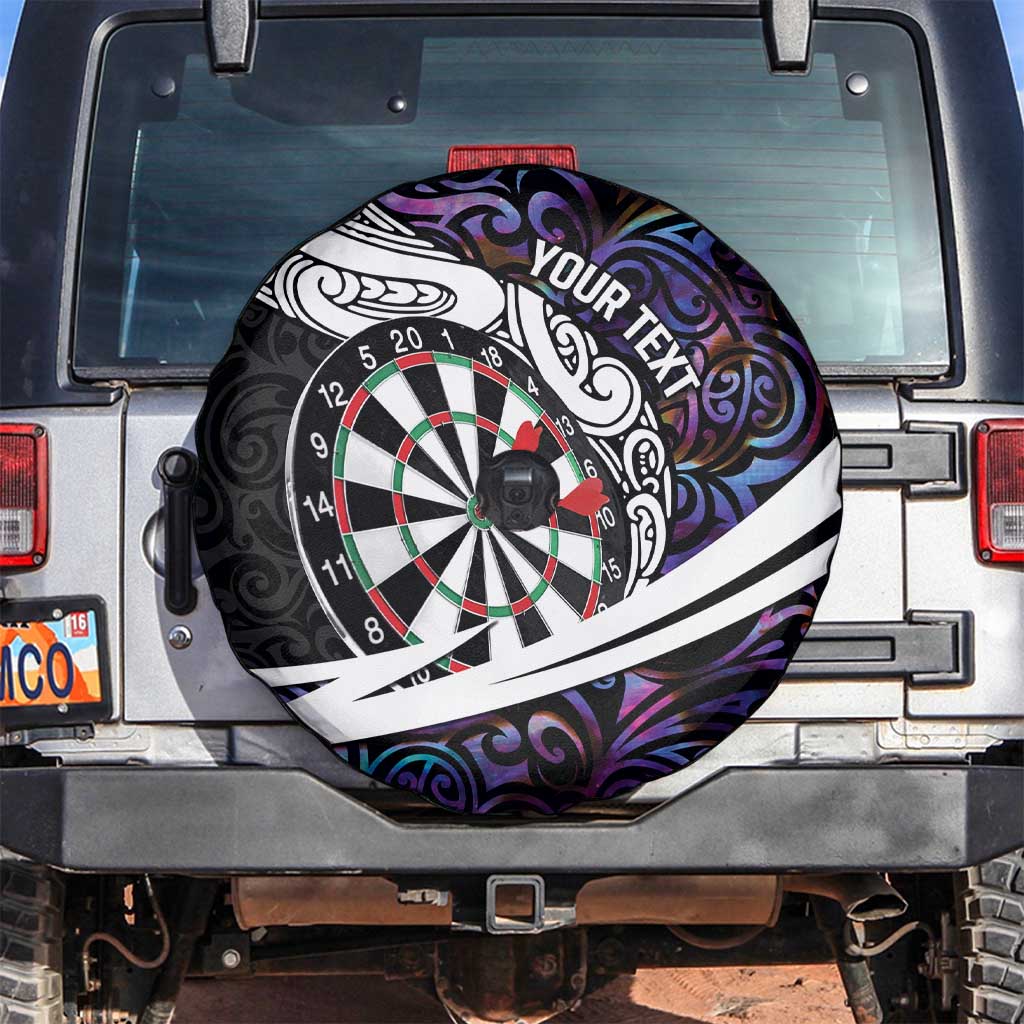 Personalized NZ Darts Spare Tire Cover Paua Shell Maori Koru Whakairo - Purple - Polynesian Pride