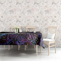 Personalized NZ Darts Tablecloth Paua Shell Maori Koru Whakairo - Purple - Polynesian Pride
