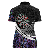 Personalized NZ Darts Women Polo Shirt Paua Shell Maori Koru Whakairo - Purple LT7 - Polynesian Pride