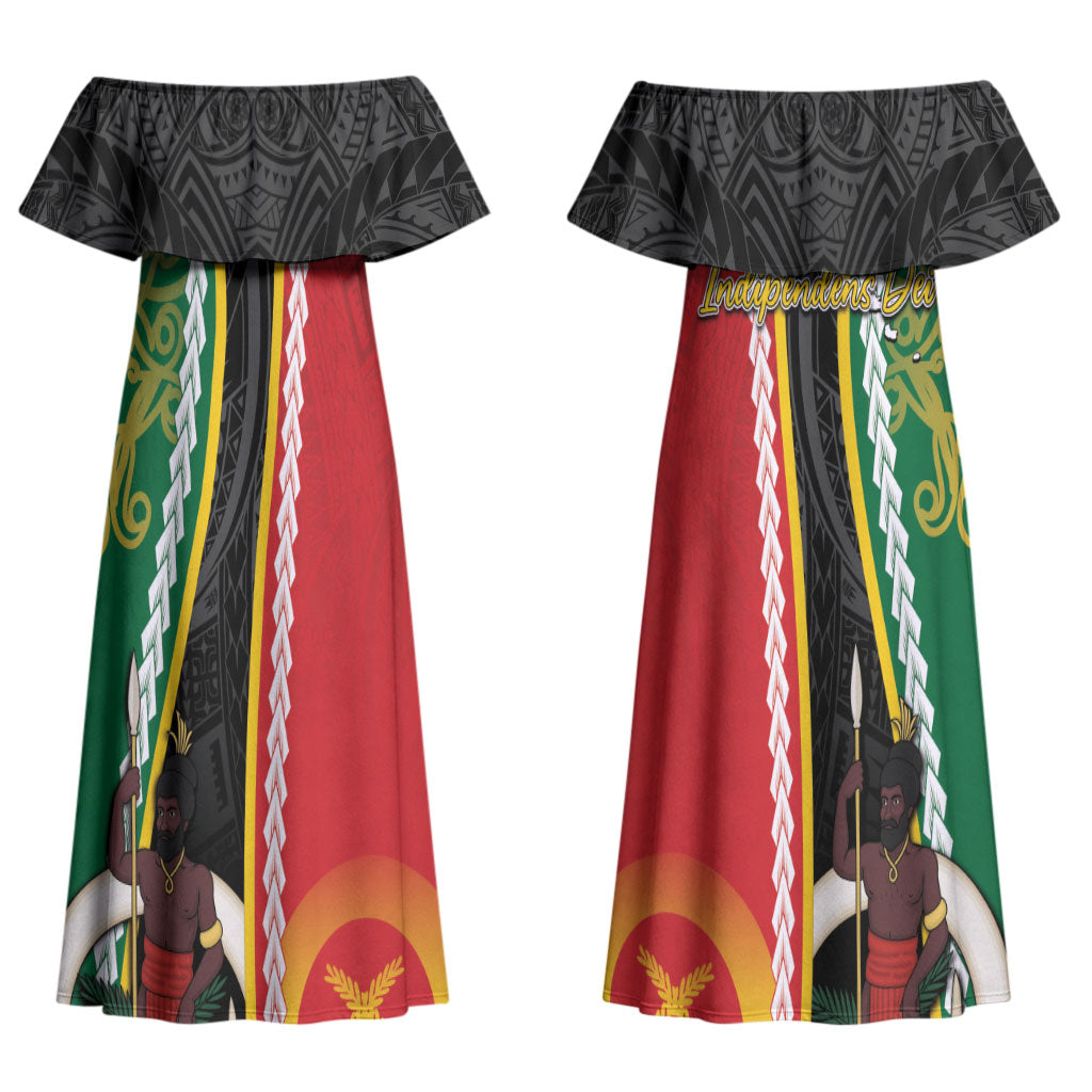 Ni-Vanuatu Indipendens Dei Celebretem Family Matching Off Shoulder Maxi Dress and Hawaiian Shirt Yumi Yumi Yumi