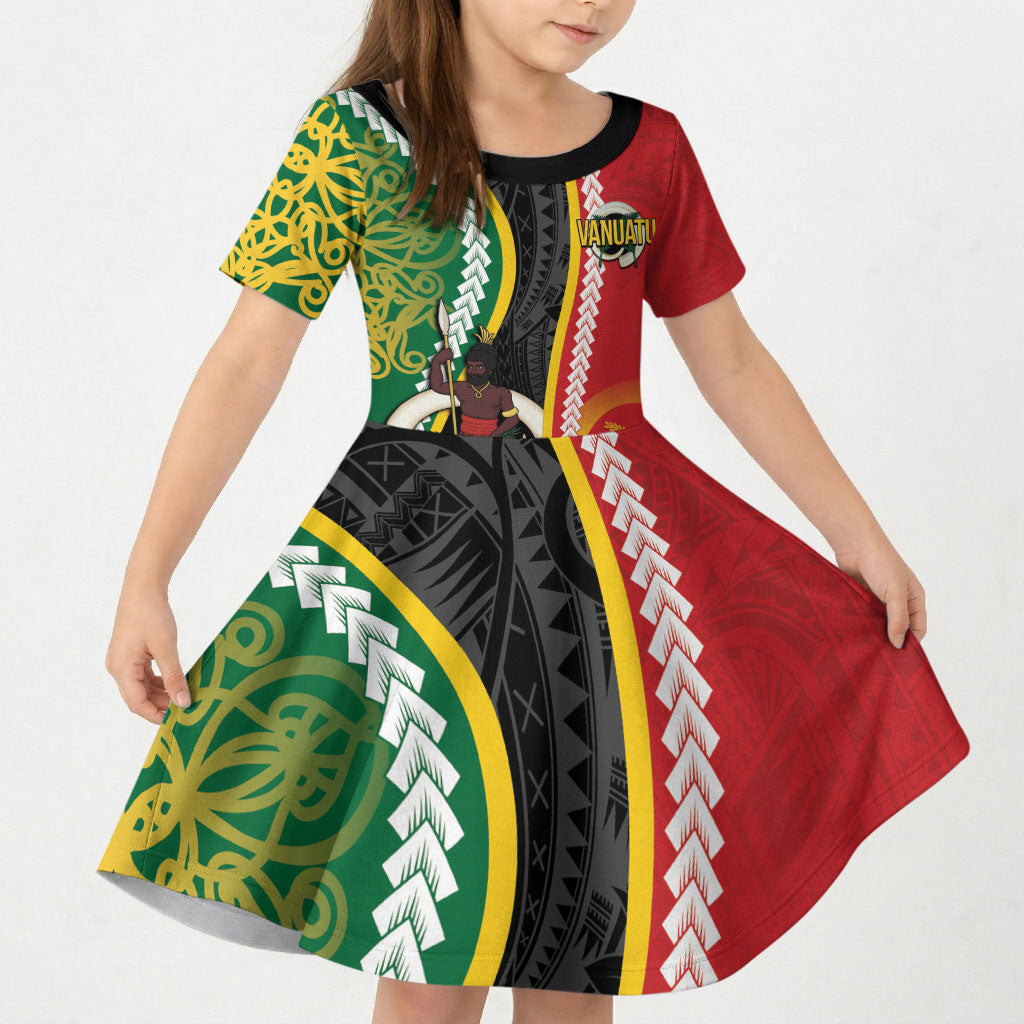 Ni-Vanuatu Indipendens Dei Celebretem Kid Short Sleeve Dress Yumi Yumi Yumi LT7 KID Multicolor - Polynesian Pride