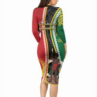 Ni-Vanuatu Indipendens Dei Celebretem Long Sleeve Bodycon Dress Yumi Yumi Yumi LT7 - Polynesian Pride