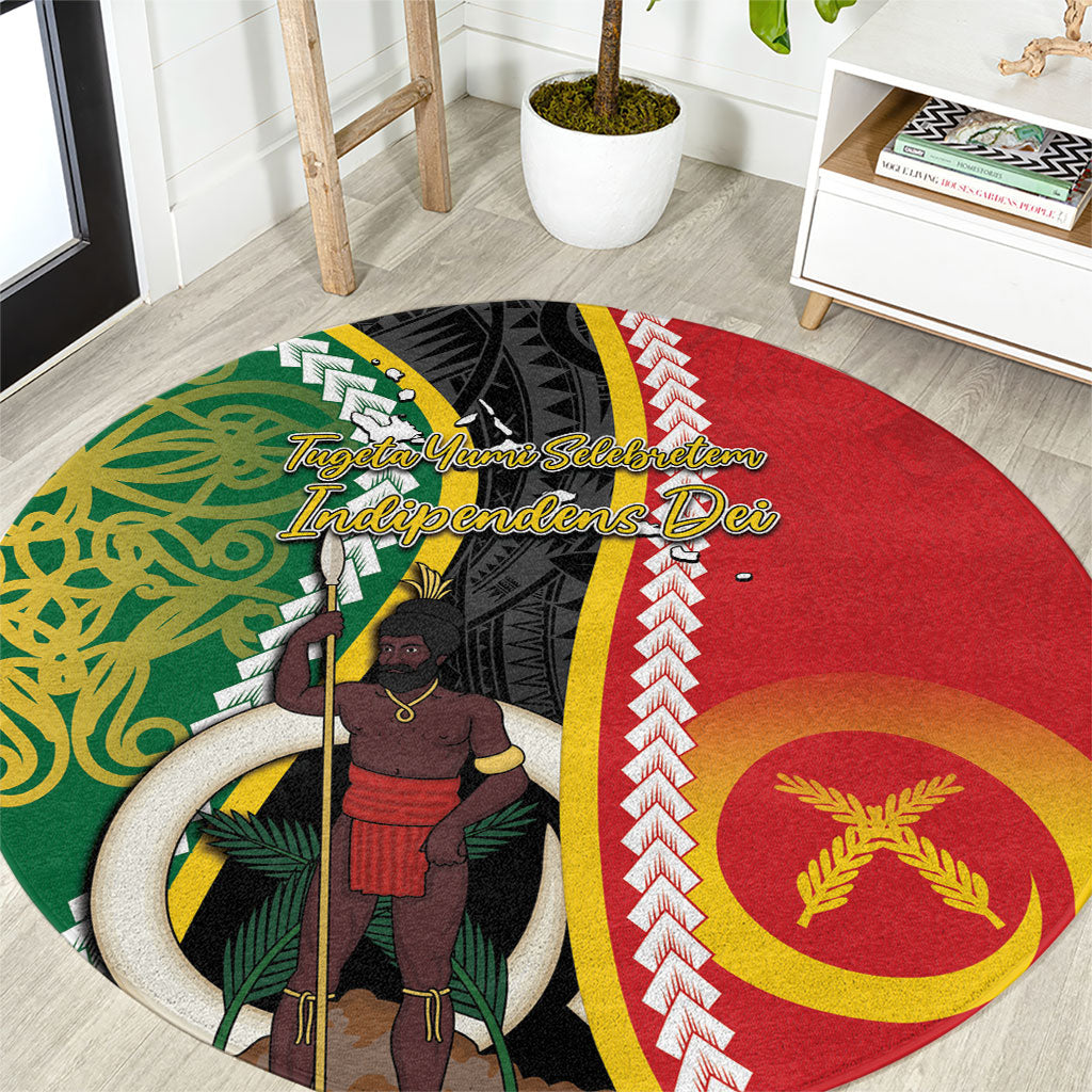 Ni-Vanuatu Indipendens Dei Celebretem Round Carpet Yumi Yumi Yumi LT7 Multicolor - Polynesian Pride