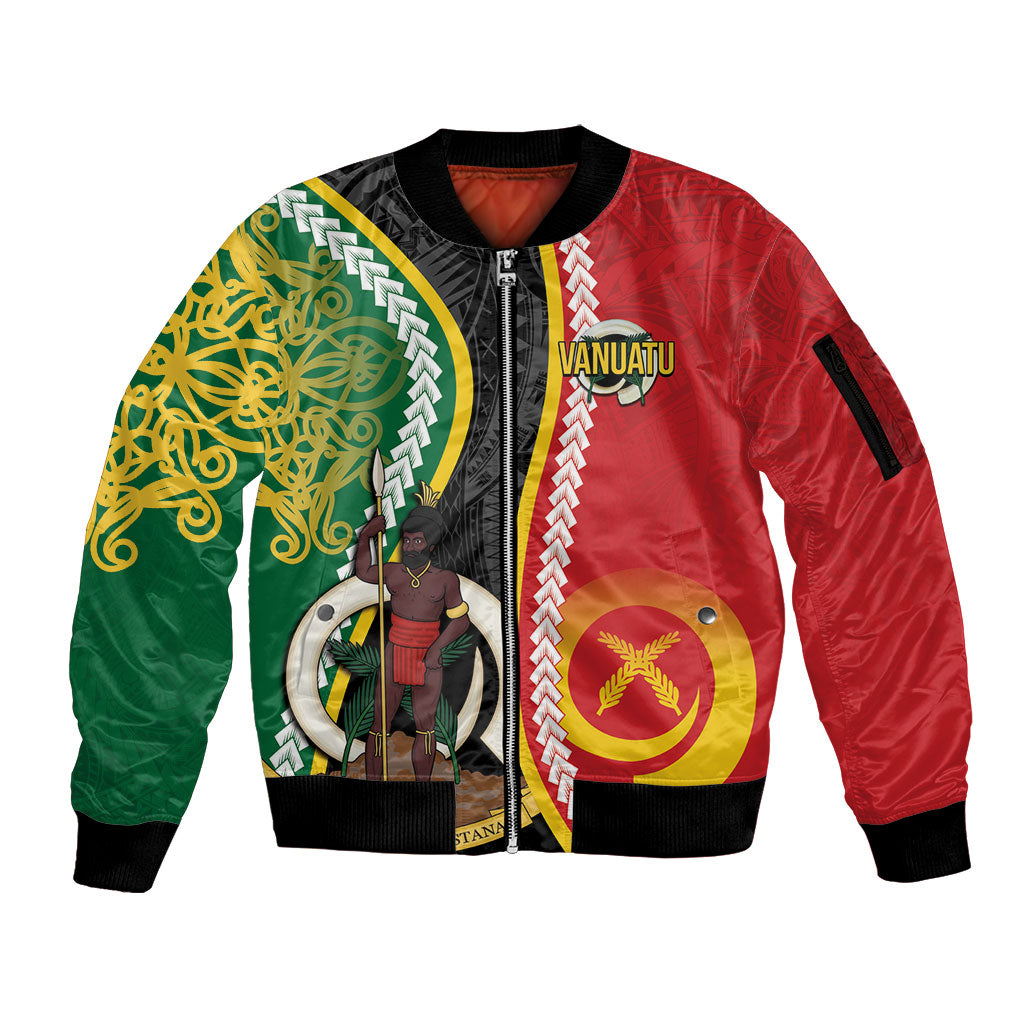 Ni-Vanuatu Indipendens Dei Celebretem Sleeve Zip Bomber Jacket Yumi Yumi Yumi