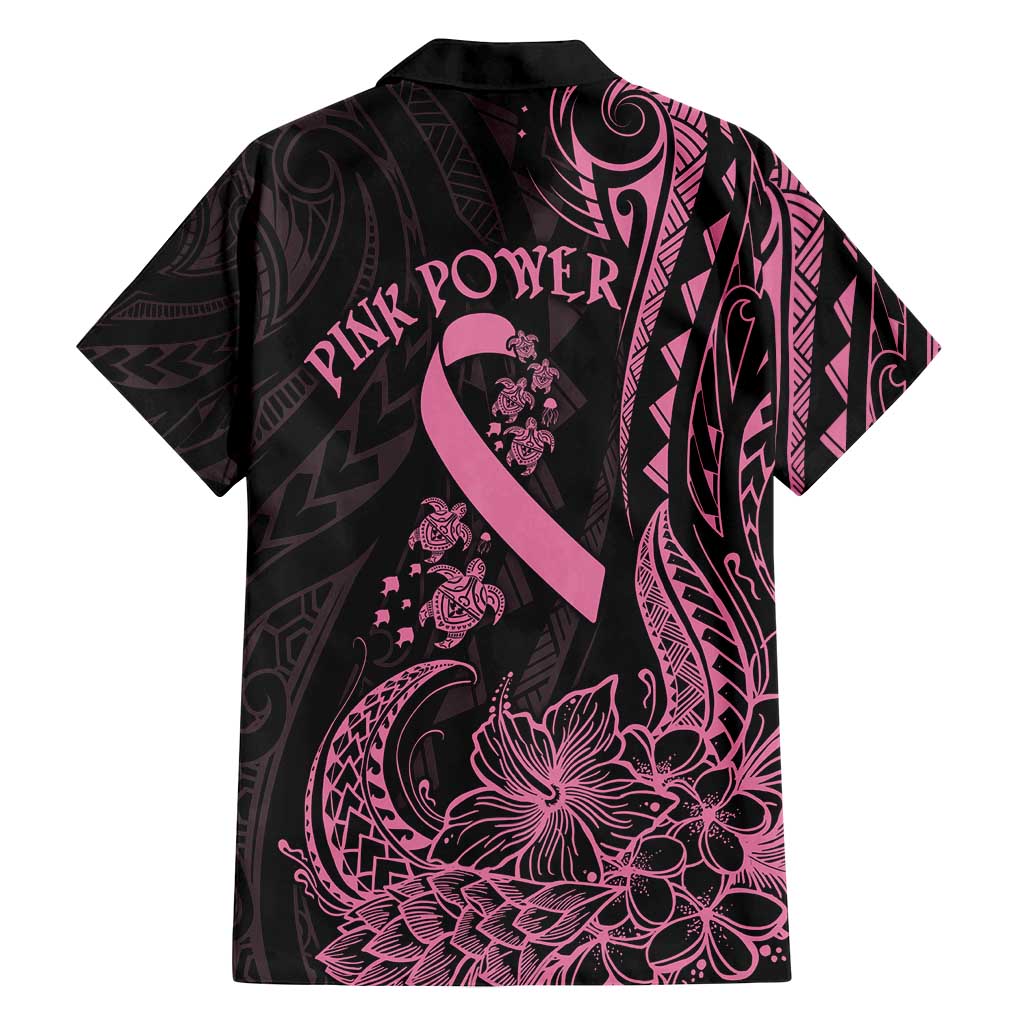 Polynesian Pink Power Family Matching Long Sleeve Bodycon Dress and Hawaiian Shirt Breast Cancer Ribbon Turtle and Flowers LT7 - Polynesian Pride