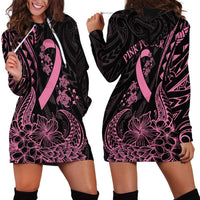 Polynesian Pink Power Hoodie Dress Breast Cancer Ribbon Turtle and Flowers