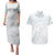 Samoa White Sunday Couples Matching Puletasi Dress and Hawaiian Shirt Hibiscus Special LT7 White - Polynesian Pride