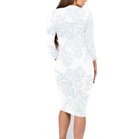 Samoa White Sunday Family Matching Long Sleeve Bodycon Dress and Hawaiian Shirt Hibiscus Special LT7 - Polynesian Pride