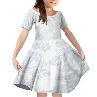 Samoa White Sunday Family Matching Short Sleeve Bodycon Dress and Hawaiian Shirt Hibiscus Special LT7 Daughter's Dress White - Polynesian Pride