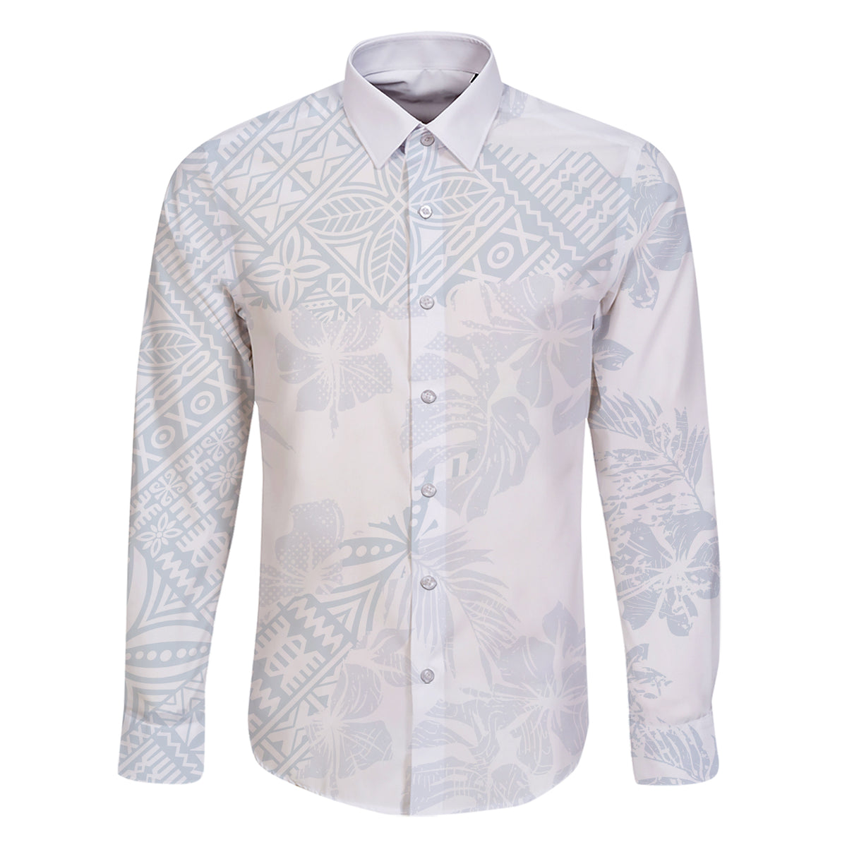 Samoa White Sunday Family Matching Short Sleeve Bodycon Dress and Hawaiian Shirt Hibiscus Special LT7 Dad's Shirt - Long Sleeve White - Polynesian Pride