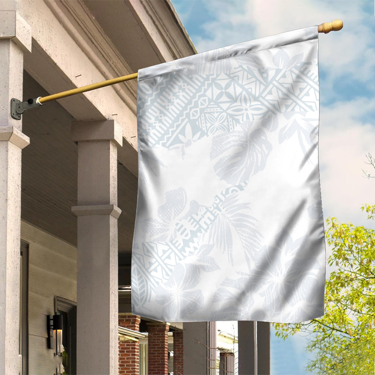Samoa White Sunday Garden Flag Hibiscus Special LT7 House Flag White - Polynesian Pride