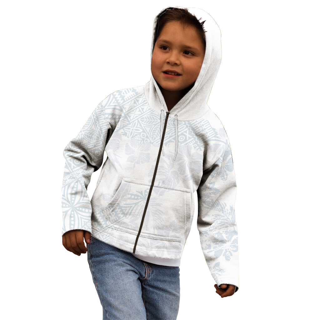 Samoa White Sunday Kid Hoodie Hibiscus Special LT7 - Polynesian Pride