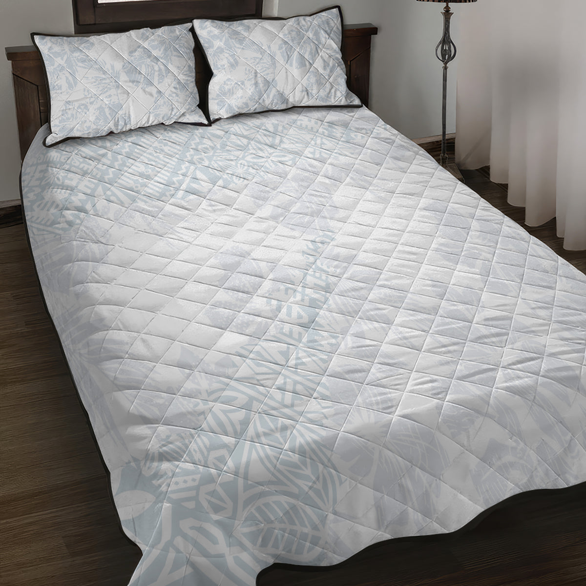 Samoa White Sunday Quilt Bed Set Hibiscus Special LT7 - Polynesian Pride