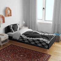 Hawaii Aloha Plumeria Lei Black Palaka Bedding Set - Polynesian Pride