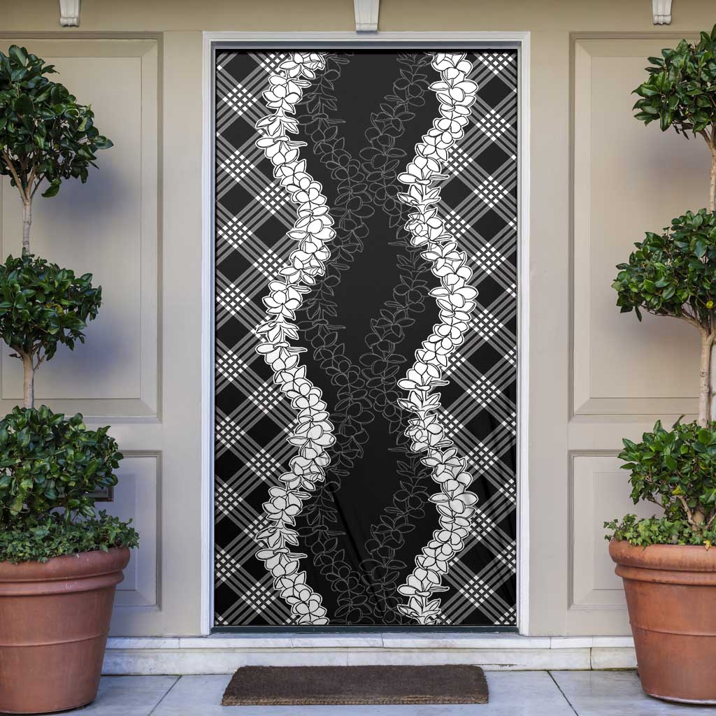 Hawaii Aloha Plumeria Lei Black Palaka Door Cover LT7 Black - Polynesian Pride