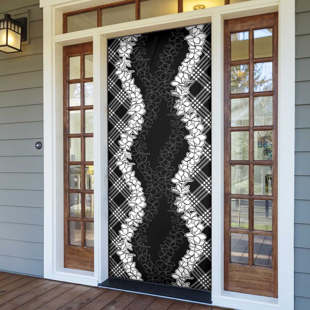 Hawaii Aloha Plumeria Lei Black Palaka Door Cover LT7 - Polynesian Pride