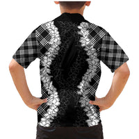 Hawaii Aloha Plumeria Lei Black Palaka Family Matching Mermaid Dress and Hawaiian Shirt LT7 - Polynesian Pride