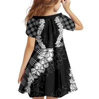 Hawaii Aloha Plumeria Lei Black Palaka Family Matching Off Shoulder Maxi Dress and Hawaiian Shirt LT7 - Polynesian Pride
