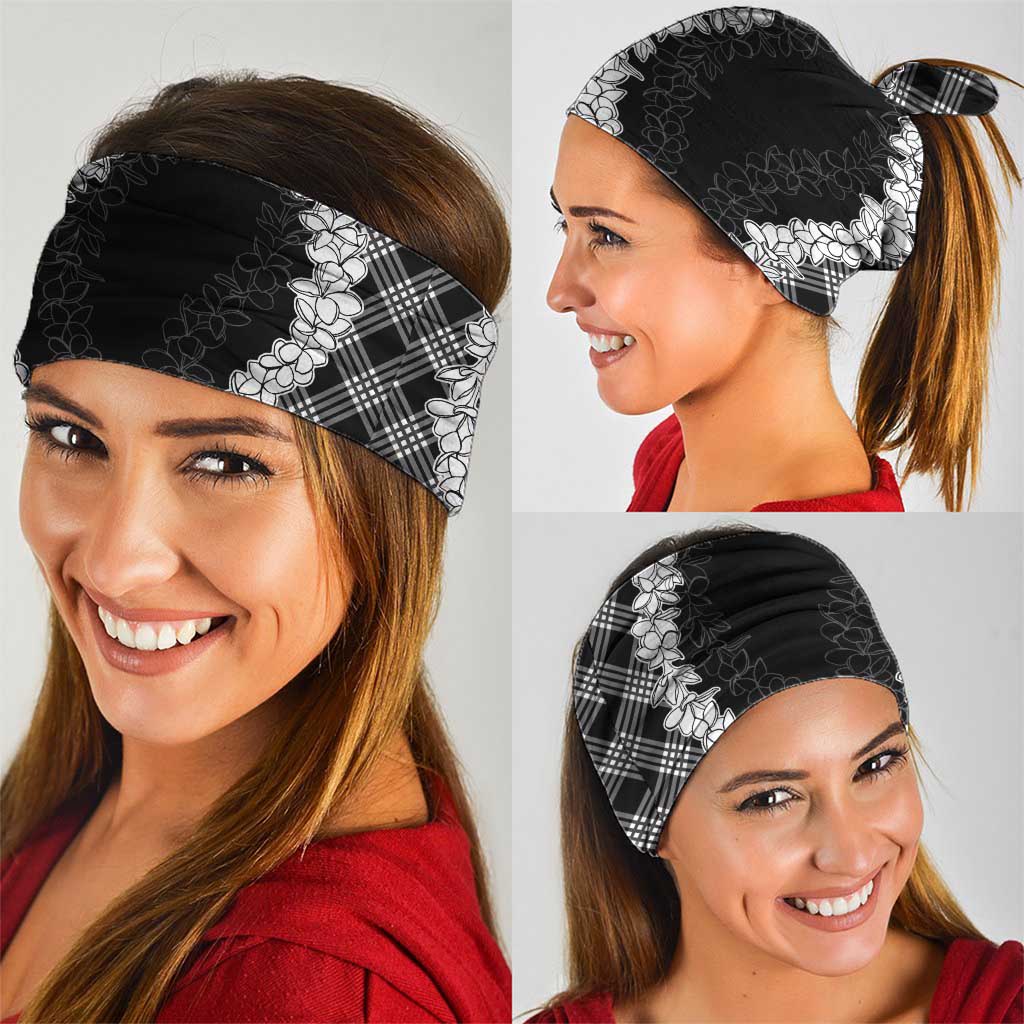Hawaii Aloha Plumeria Lei Black Palaka Neck Gaiter - Polynesian Pride