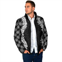 Hawaii Aloha Plumeria Lei Black Palaka Padded Jacket - Polynesian Pride