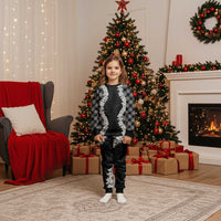 Hawaii Aloha Plumeria Lei Black Palaka Christmas Pajama Set - Polynesian Pride