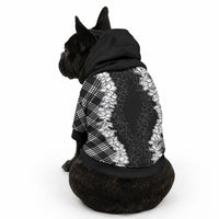 Hawaii Aloha Plumeria Lei Black Palaka Pet Hoodie LT7 - Polynesian Pride