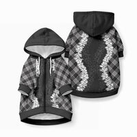 Hawaii Aloha Plumeria Lei Black Palaka Pet Hoodie LT7 Zip-up Black - Polynesian Pride