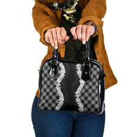 Hawaii Aloha Plumeria Lei Black Palaka Shoulder Handbag - Polynesian Pride