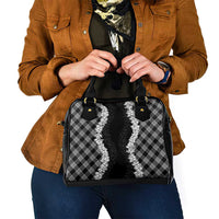 Hawaii Aloha Plumeria Lei Black Palaka Shoulder Handbag - Polynesian Pride