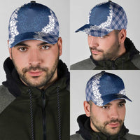 Hawaii Aloha Plumeria Lei Navy Palaka Classic Cap - Polynesian Pride