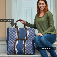 Hawaii Aloha Plumeria Lei Navy Palaka Travel Bag - Polynesian Pride