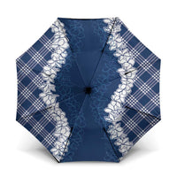 Hawaii Aloha Plumeria Lei Navy Palaka Umbrella LT7 One Size Folded 11.42 inch Opened Diameter 37.4 inch Navy Blue - Polynesian Pride