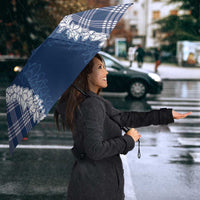 Hawaii Aloha Plumeria Lei Navy Palaka Umbrella LT7 - Polynesian Pride