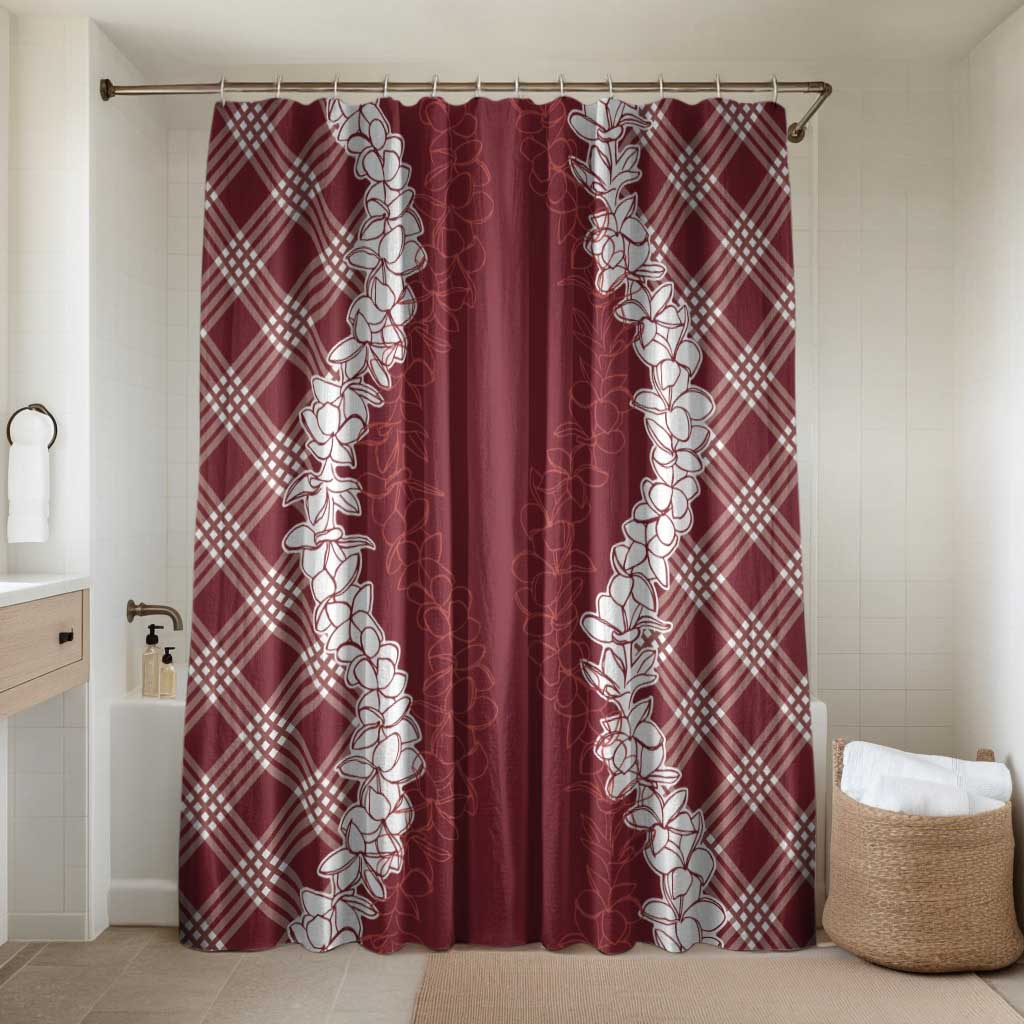 Hawaii Aloha Plumeria Lei Scarlet Palaka Bathroom Set - Polynesian Pride