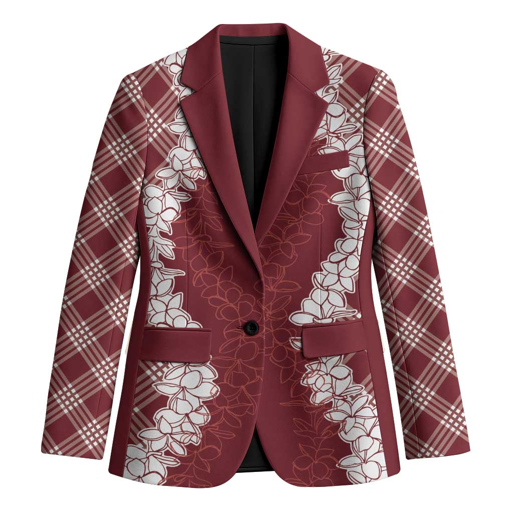 Hawaii Aloha Plumeria Lei Scarlet Palaka Blazer - Polynesian Pride