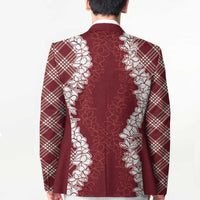 Hawaii Aloha Plumeria Lei Scarlet Palaka Blazer - Polynesian Pride