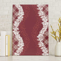 Hawaii Aloha Plumeria Lei Scarlet Palaka Canvas Wall Art - Polynesian Pride