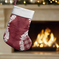 Hawaii Aloha Plumeria Lei Scarlet Palaka Christmas Stocking - Polynesian Pride