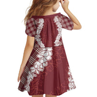 Hawaii Aloha Plumeria Lei Scarlet Palaka Family Matching Summer Maxi Dress and Hawaiian Shirt LT7 - Polynesian Pride