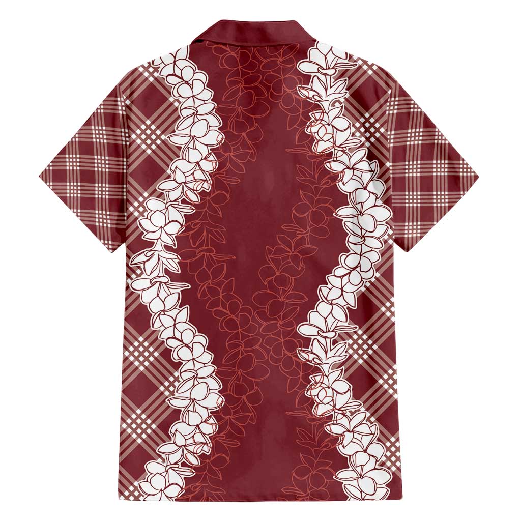 Hawaii Aloha Plumeria Lei Scarlet Palaka Family Matching Tank Maxi Dress and Hawaiian Shirt LT7 - Polynesian Pride