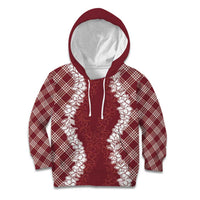Hawaii Aloha Plumeria Lei Scarlet Palaka Kid Hoodie LT7 Hoodie Scarlet - Polynesian Pride