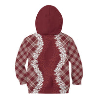 Hawaii Aloha Plumeria Lei Scarlet Palaka Kid Hoodie LT7 - Polynesian Pride