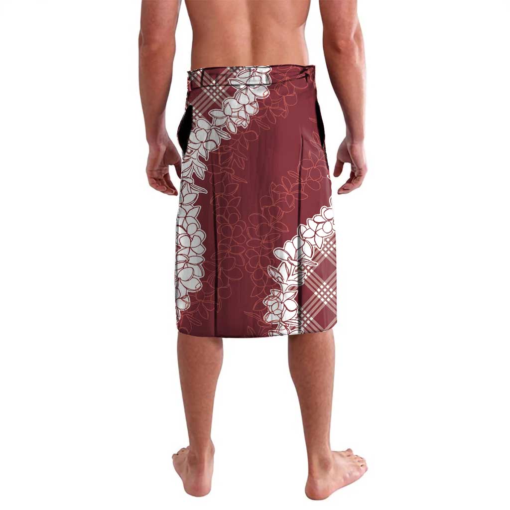 Hawaii Aloha Plumeria Lei Scarlet Palaka Lavalava - Polynesian Pride