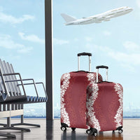 Hawaii Aloha Plumeria Lei Scarlet Palaka Luggage Cover - Polynesian Pride