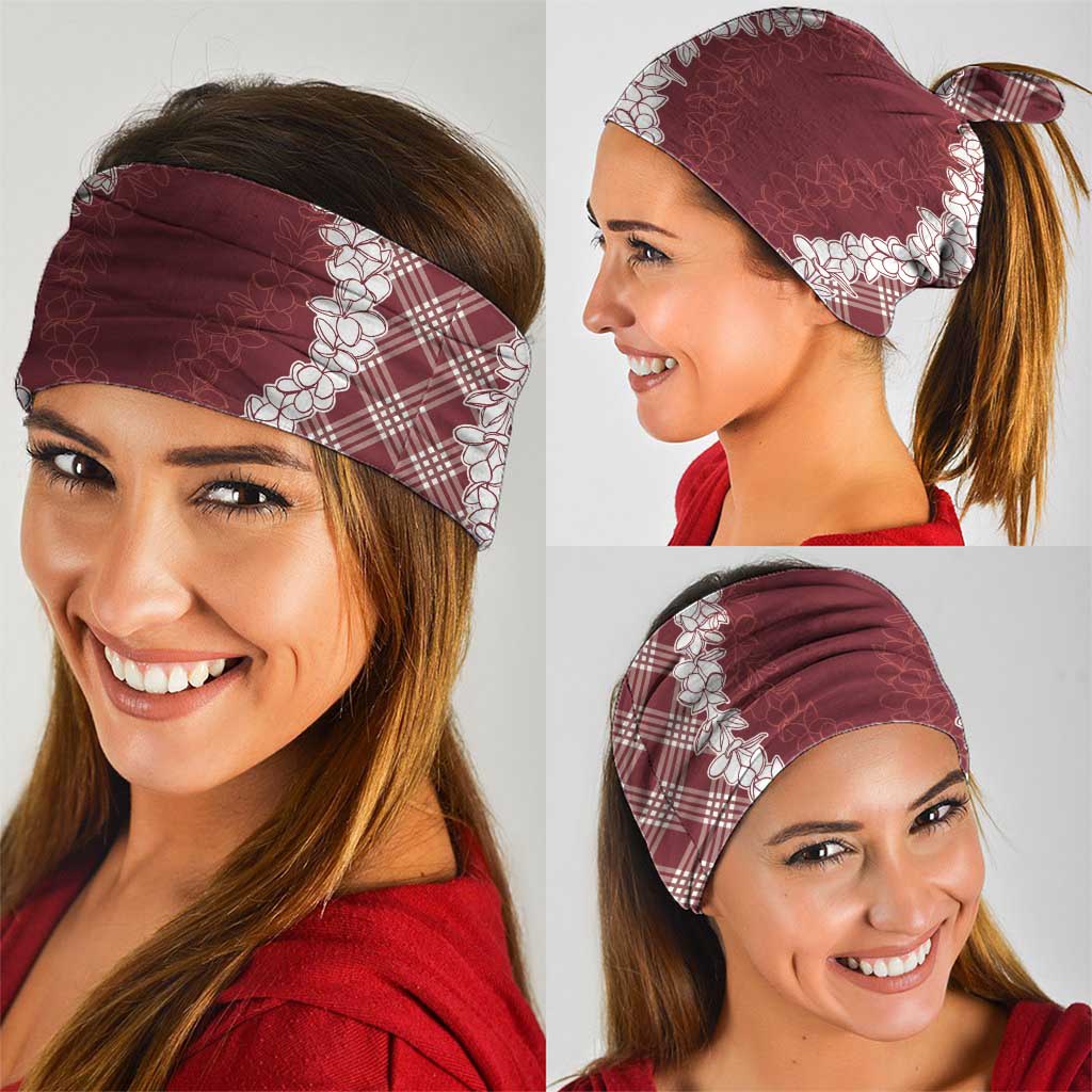Hawaii Aloha Plumeria Lei Scarlet Palaka Neck Gaiter - undefined