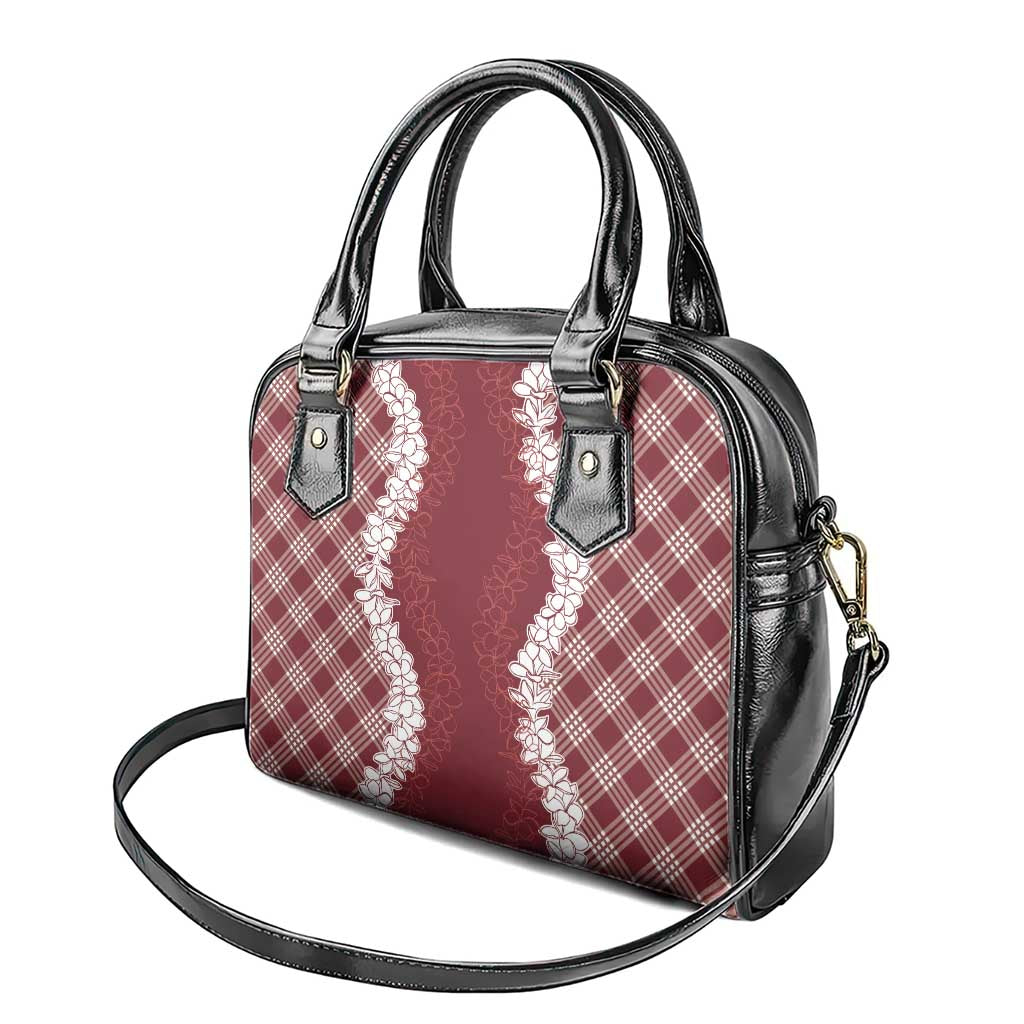 Hawaii Aloha Plumeria Lei Scarlet Palaka Shoulder Handbag - Polynesian Pride