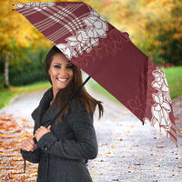 Hawaii Aloha Plumeria Lei Scarlet Palaka Umbrella - Polynesian Pride