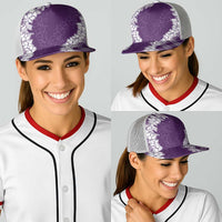 Hawaii Aloha Plumeria Lei Violet Palaka Baseball Net Cap - Polynesian Pride