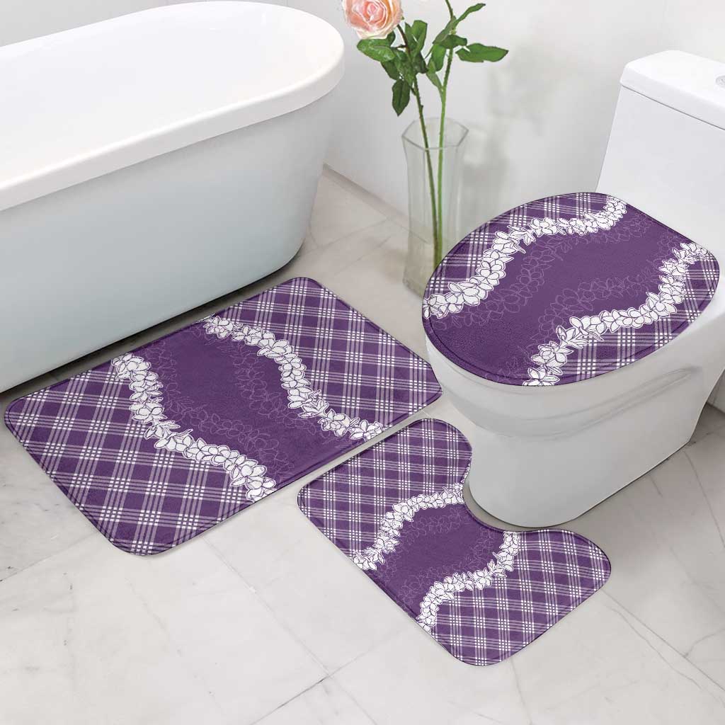 Hawaii Aloha Plumeria Lei Violet Palaka Bathroom Set - Polynesian Pride